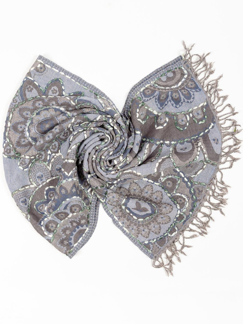 Палантин с вышивкой (шерсть вареная) в ассортименте № Тк906/48