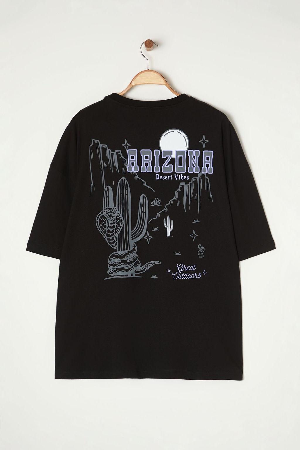 TRENDYOL MAN Siyah Oversize/Genis Kesim Bisiklet Yaka K?sa Kol S?rt Bask?l?Buyuk Beden T-Shirt TMNSS25BF00003 - Trendyolmilla фото 3