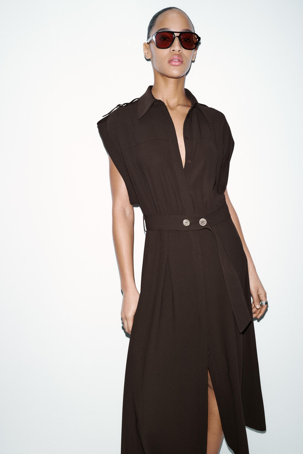 MIDI DRESS WITH BELT - Zara фото 11