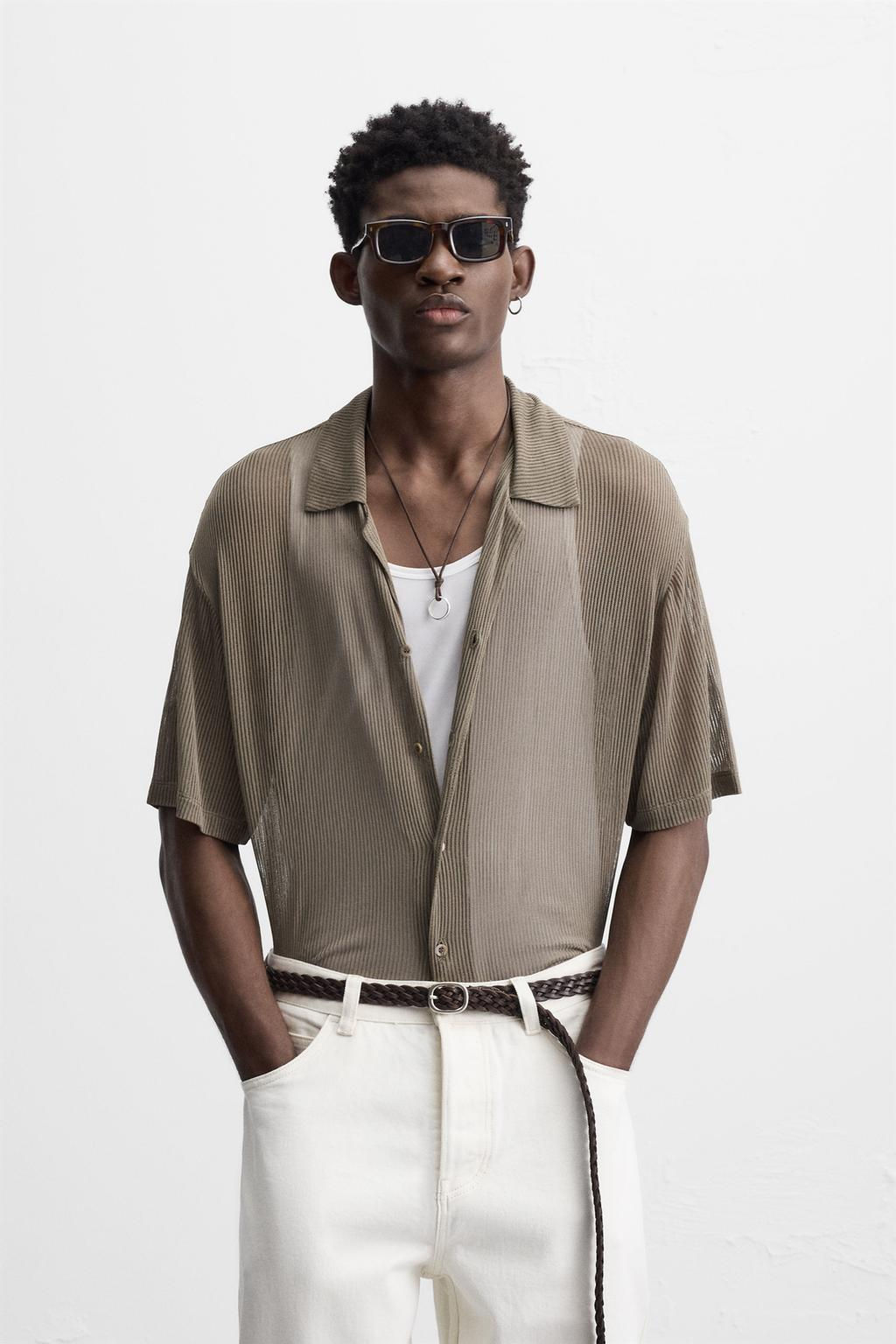 SEMI-SHEER TEXTURED SHIRT - Zara фото 2