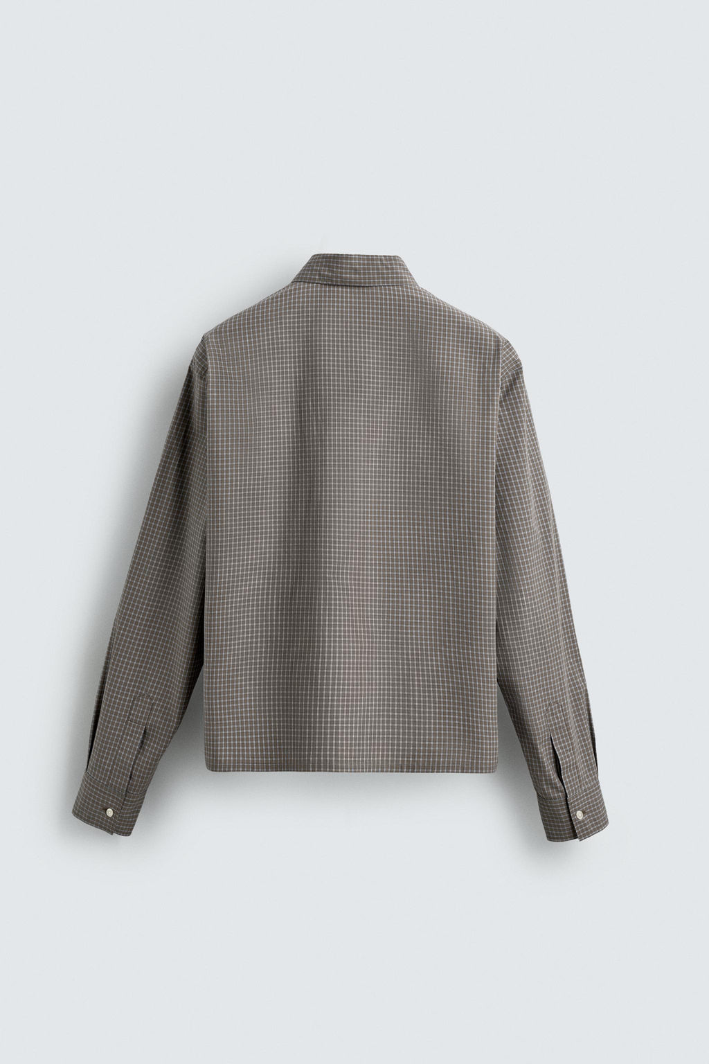 CAMISA BOXY FIT CUADROS / Marr?n / Topo - Zara фото 8