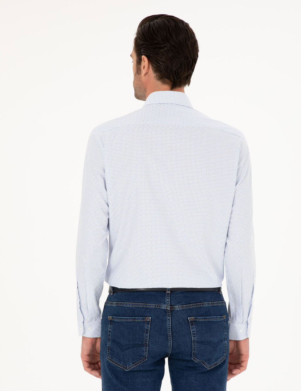 Голубая зауженная рубашка с длинным рукавом - Cacharel фото 5