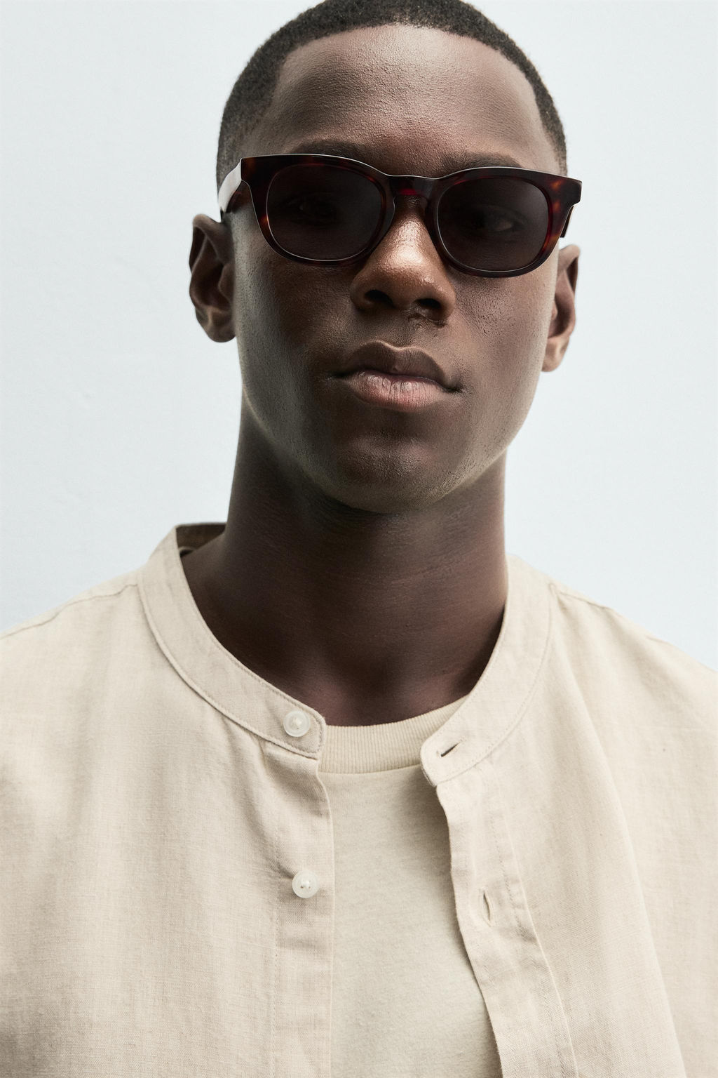 CAMISA RELAXED FIT LINO - ALGOD?N / Beige claro - Zara фото 6