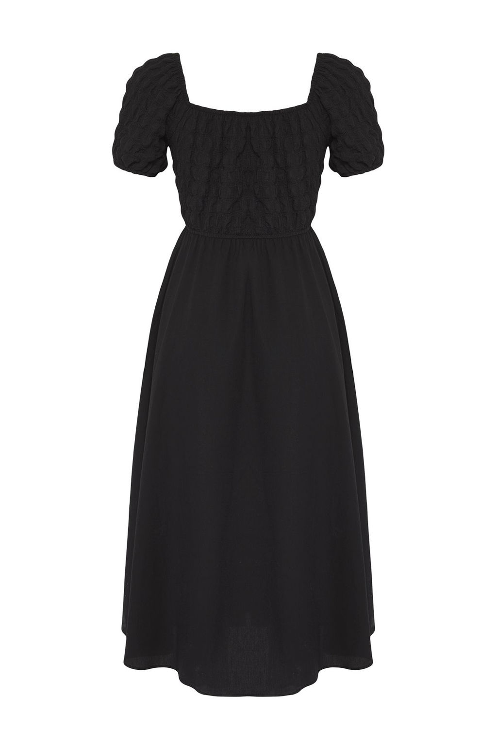 TRENDYOLMILLA Siyah Duz Midi Dokuma Elbise TWOSS25EL00770  фото 6