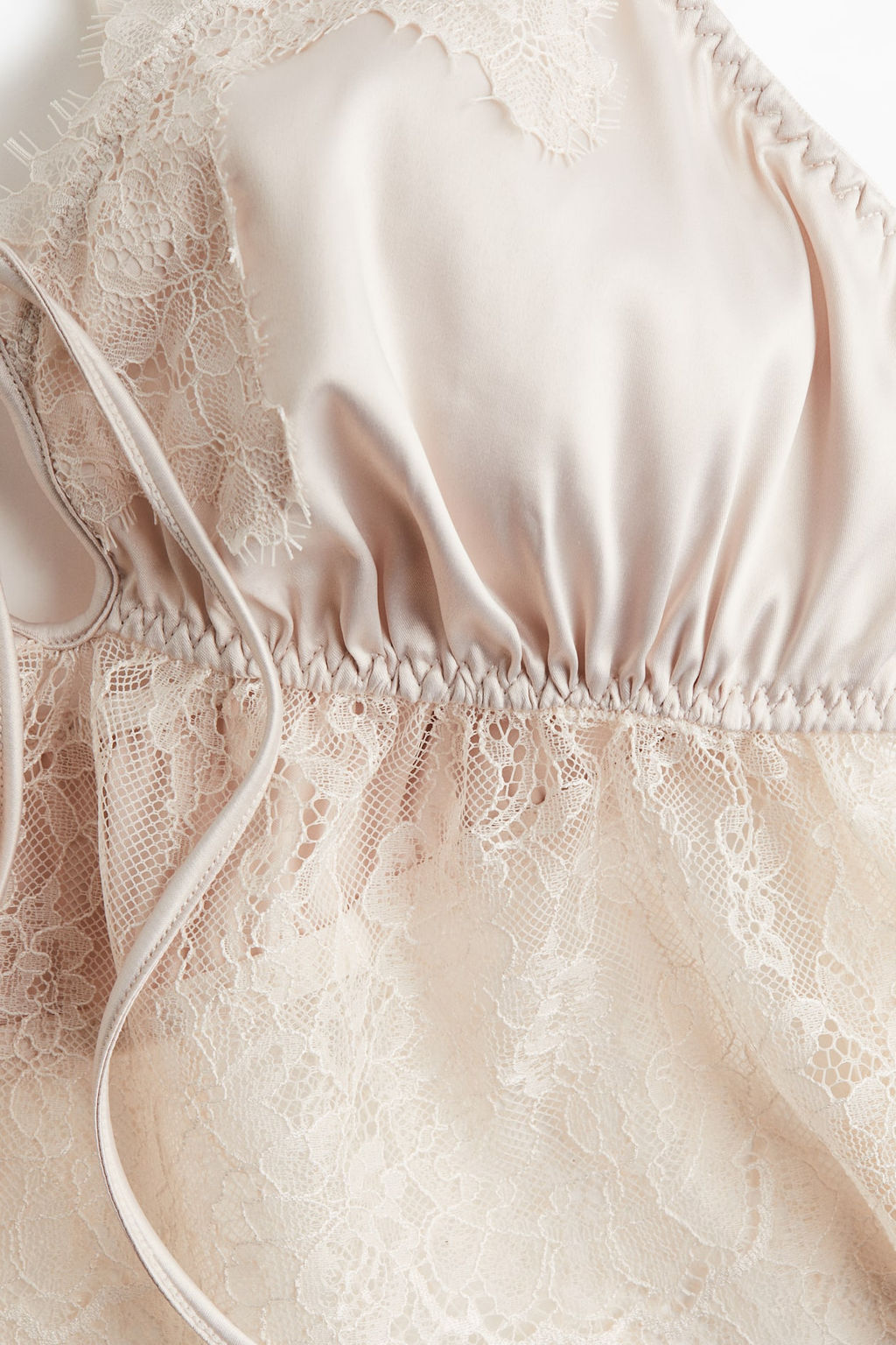 Bralette de saten con ribete de encaje - H&m фото 6