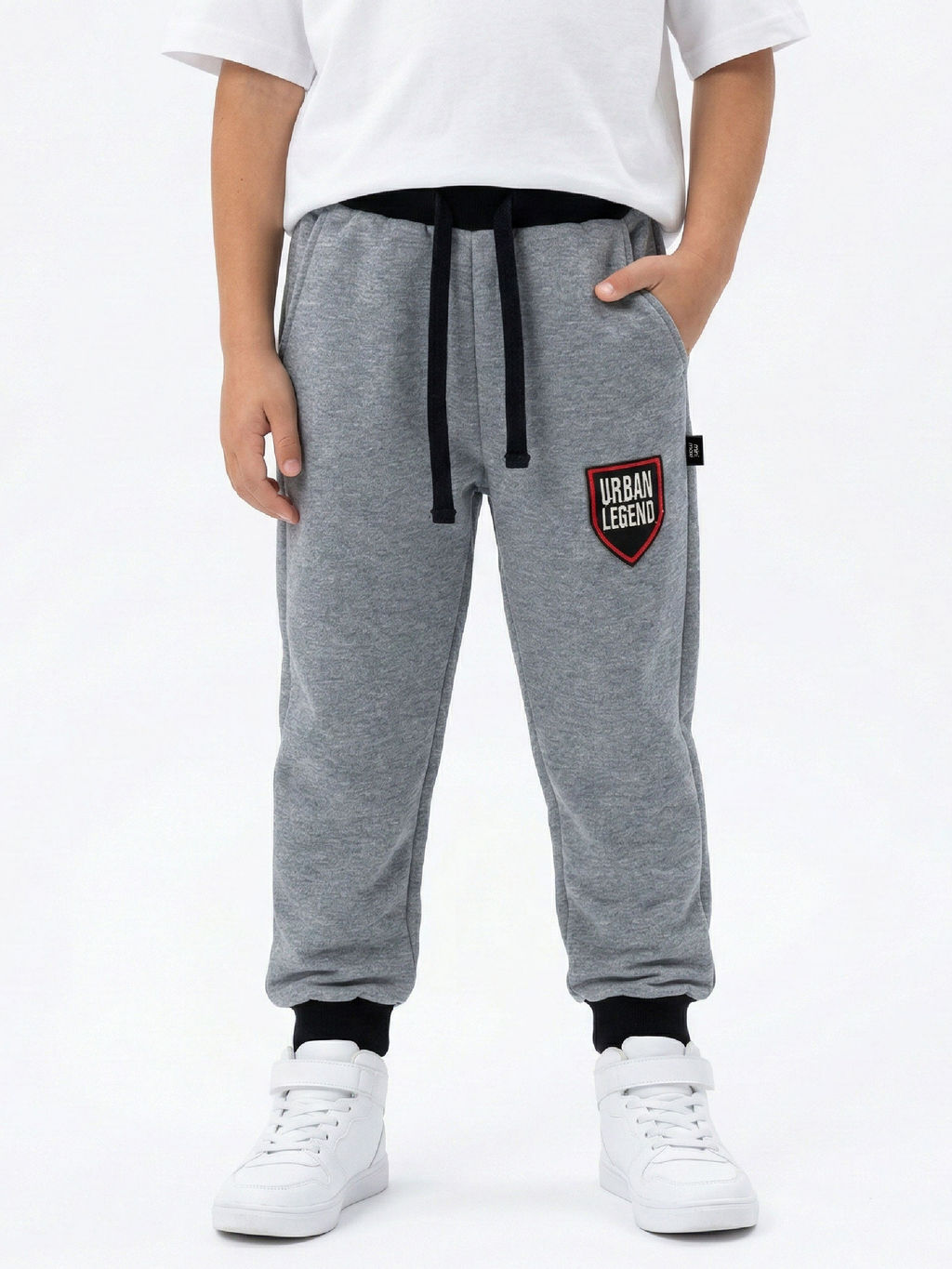 Брюки для мальчика штаны спортивные 22-0513 графит меланж