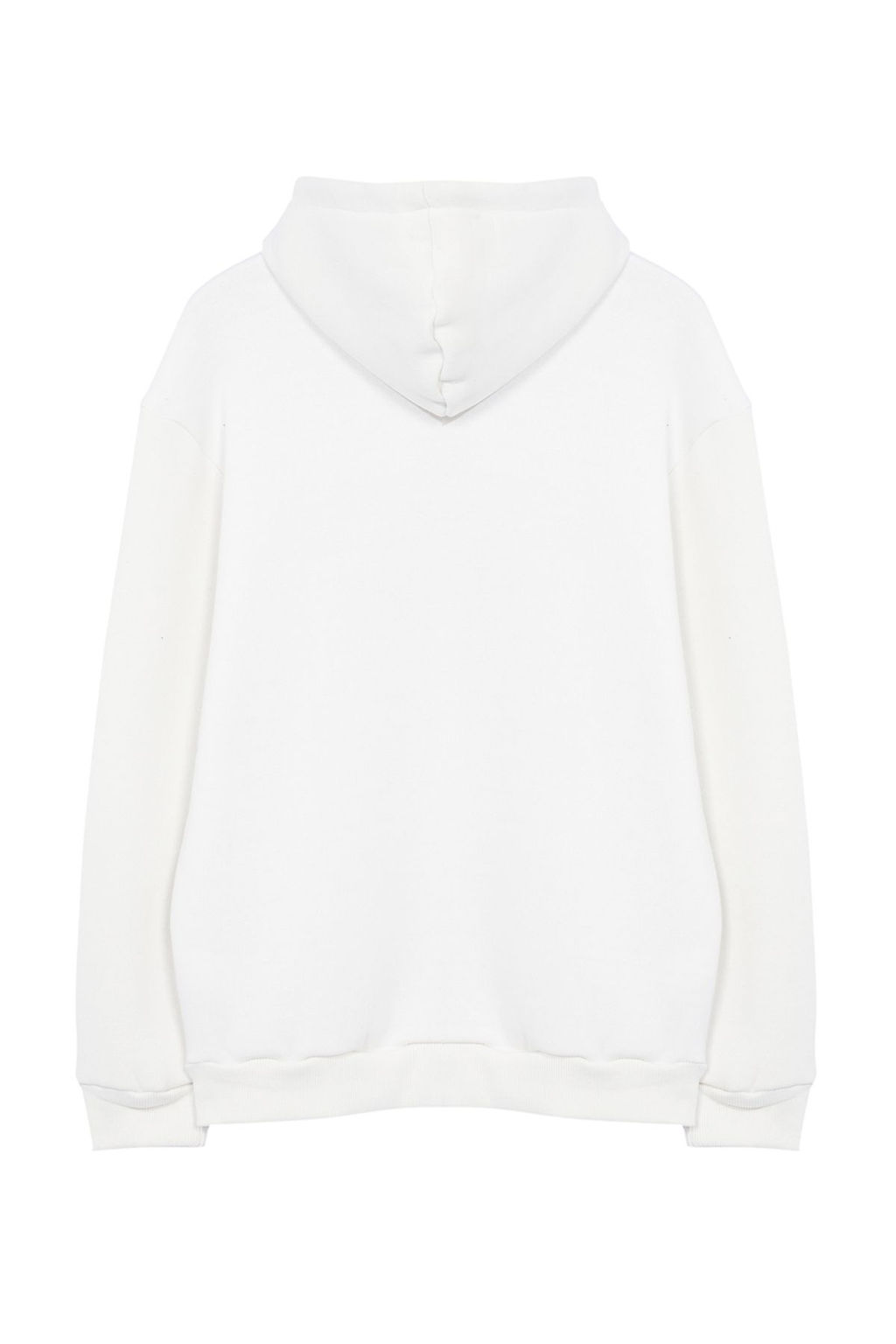 Ekru Oversize/Genis Kesim Yaz? Bask?l? Kapusonlu Sweatshirt TMNAW25SW00078 - Trendyolmilla фото 8