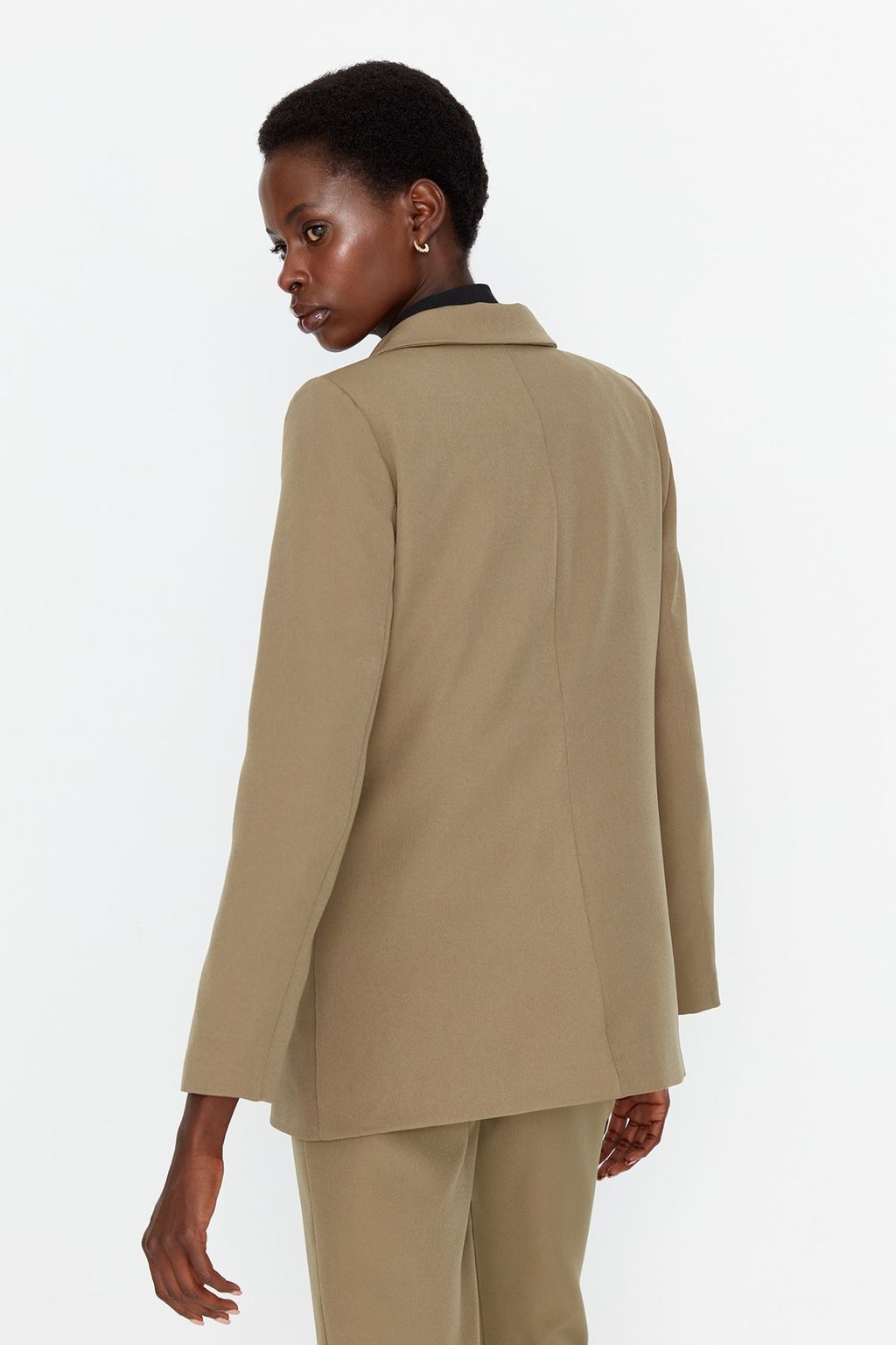 TRENDYOLMILLA Antrasit Regular Astarl? Dugme Detayl? Dokuma Blazer Ceket TWOAW21CE0264 фото 21