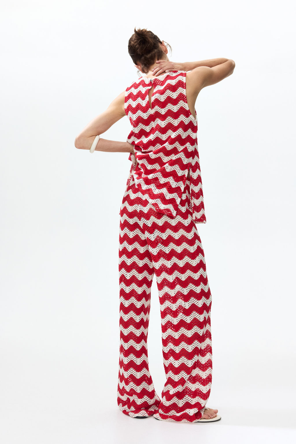 Pantal?n en punto jacquard efecto crochet - H&m фото 3