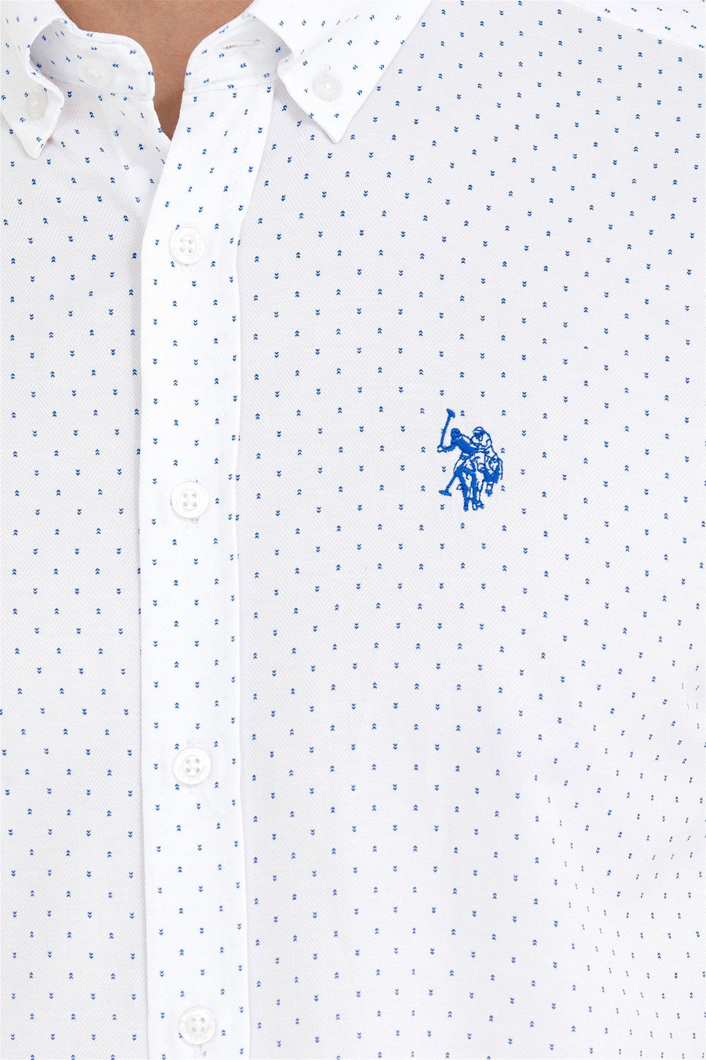 U. S. Polo Assn Мужская белая рубашка с принтом Saks - U.s. polo assn фото 13