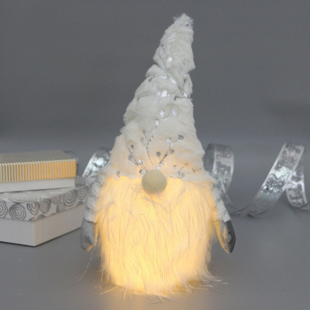 Сувенир новогодний "Лесовичок - Затейник" 41*13 см, Золото (с подсветкой)