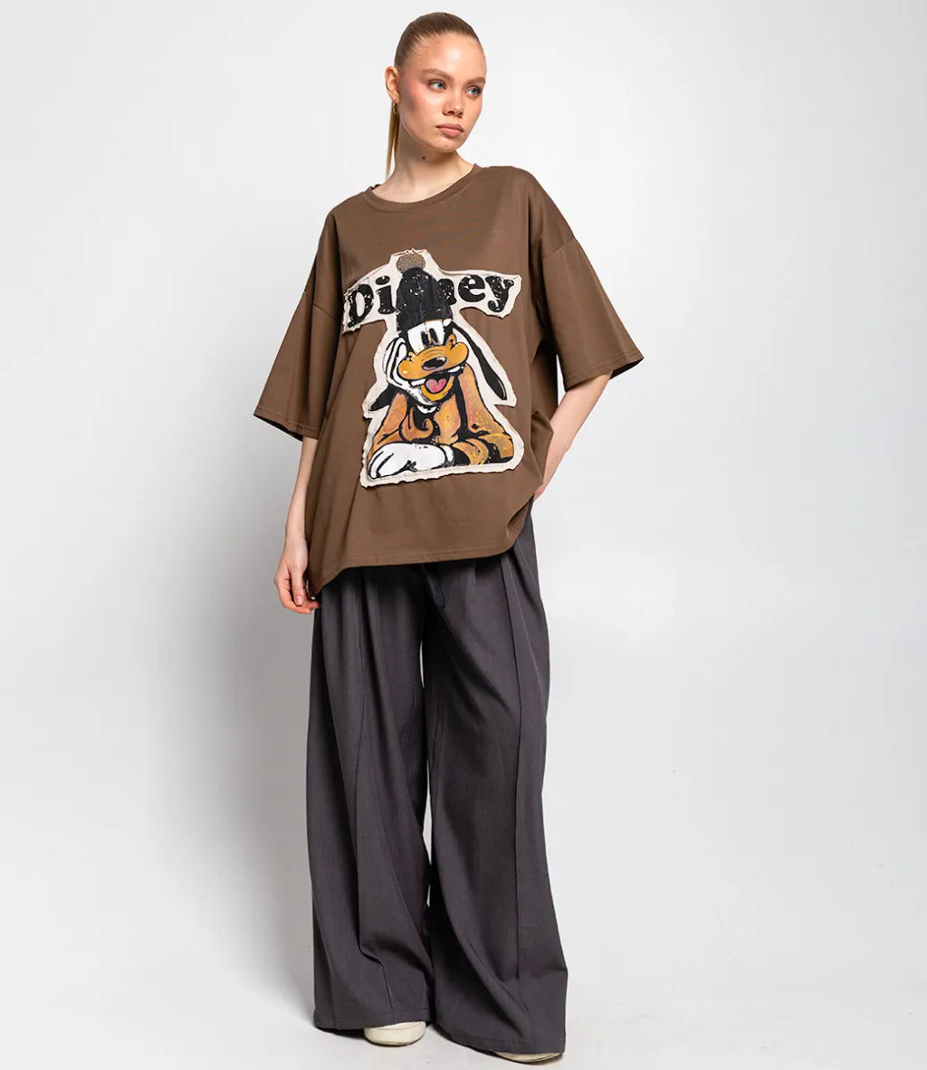 Футболка #КТ33107, тёмно-бежевый