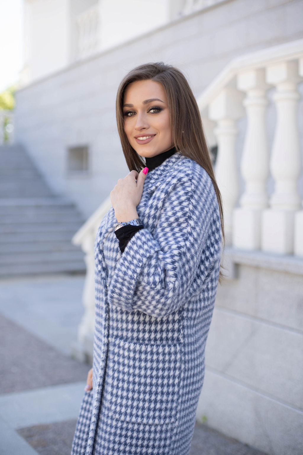 Пальто женское демисезонное 20905 (беж./клетка) - Kankan фото 35