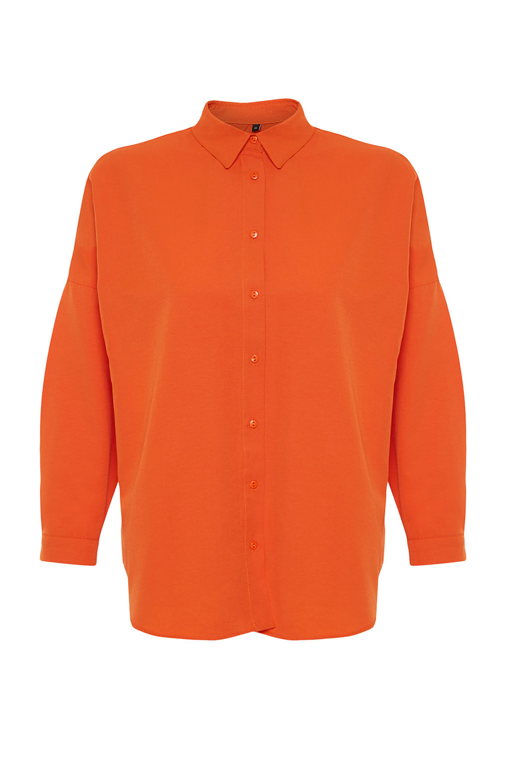 Turuncu Pamuklu Oversize Genis Kal?p Dokuma Gomlek TWOSS22GO0669