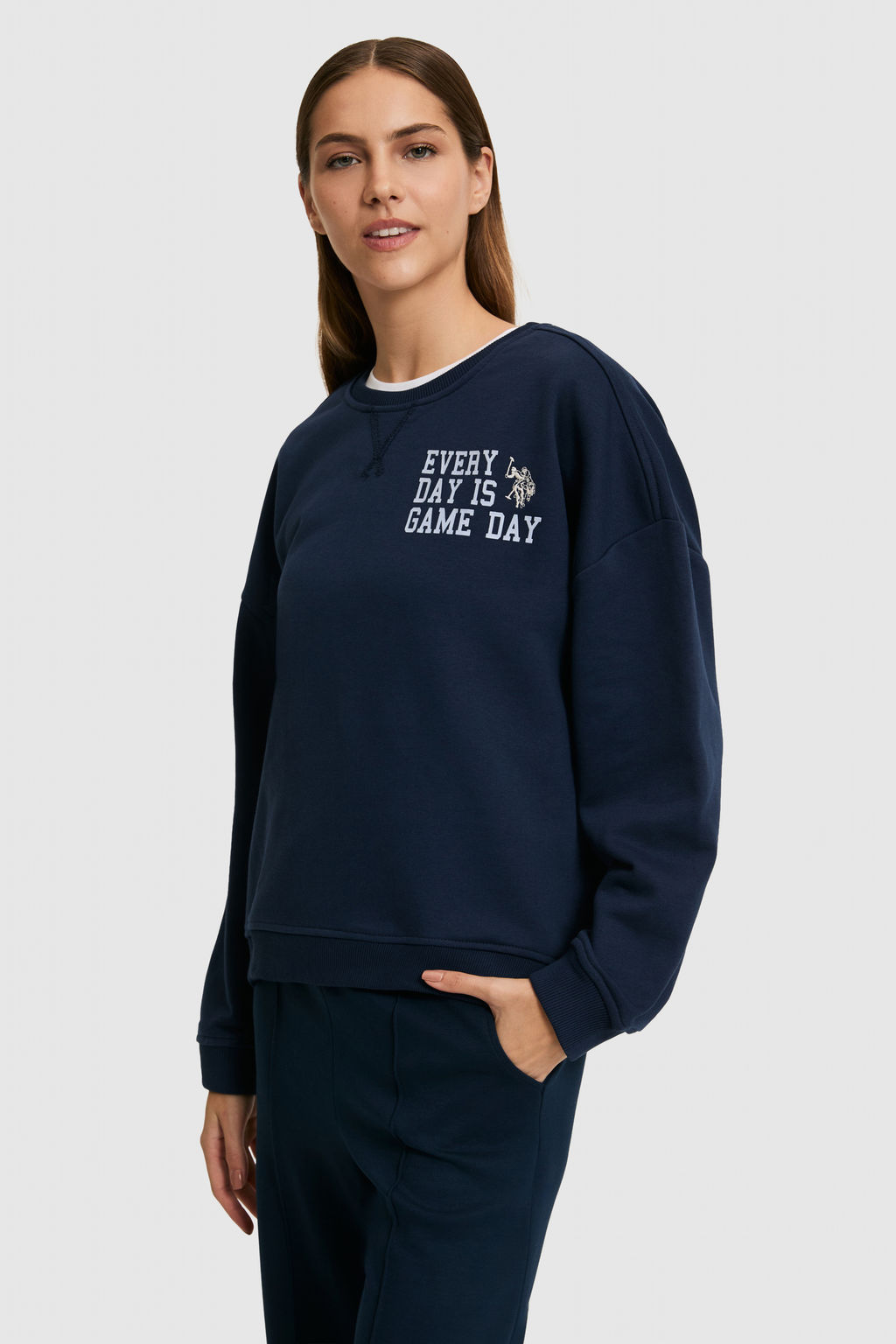 Kad_n Lacivert Bisiklet Yaka Sweatshirt - U.s. polo assn фото 3