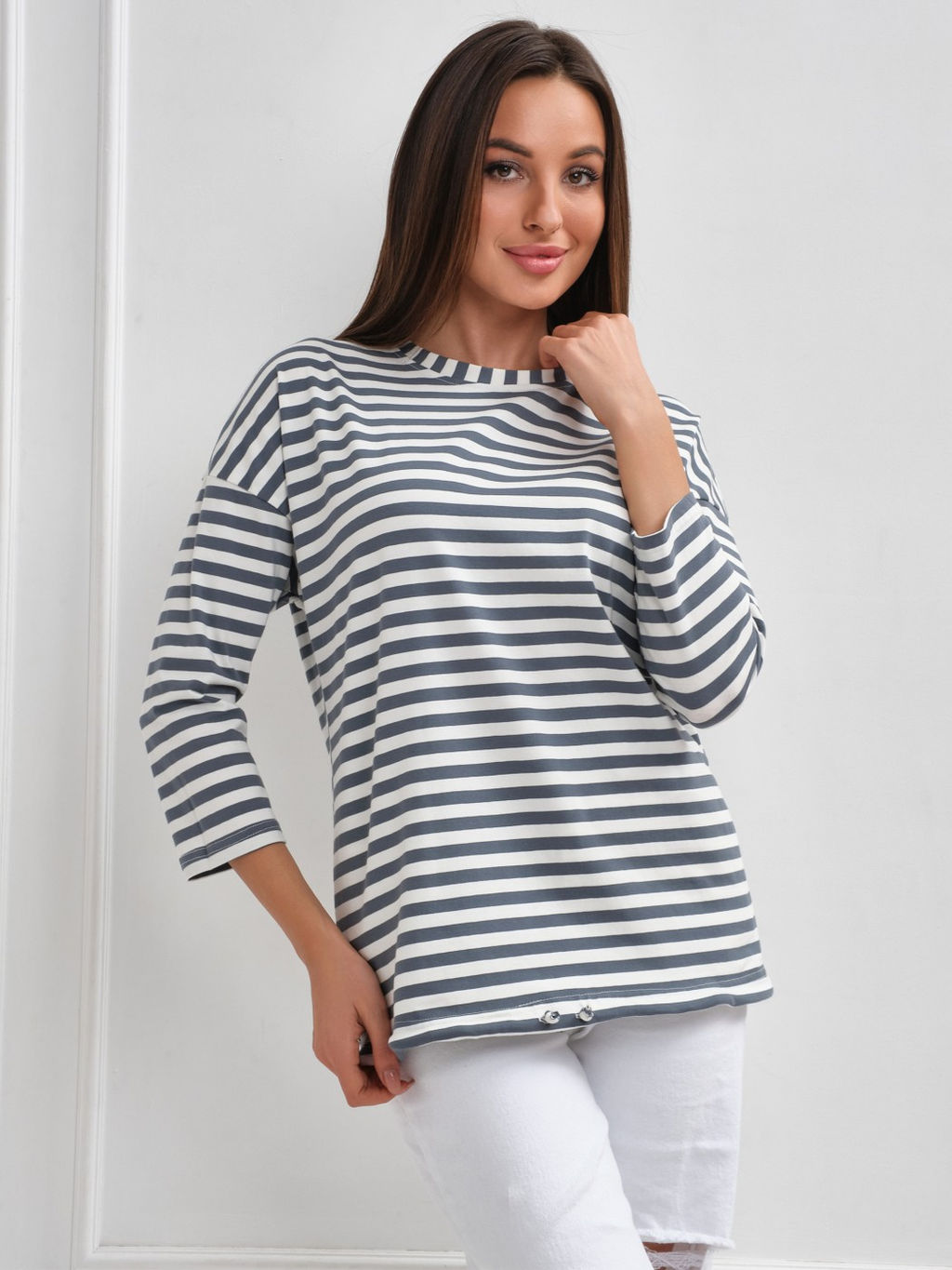 Лонгслив Николь Хлопок 95%, лайкра 5% тельняшка - Ивассорти фото 2