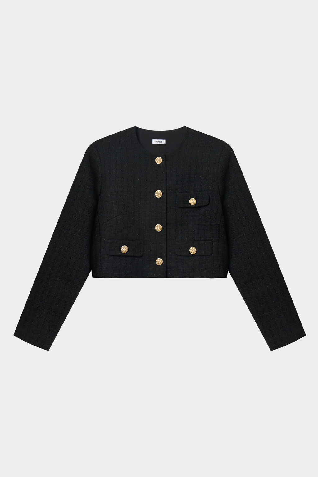 Жакет укороченный из твида с клапанами - Mollis фото 5