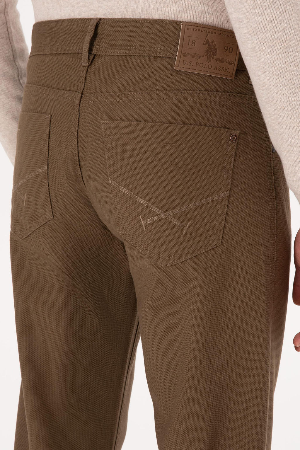 Erkek Haki Slim Fit Kanvas / Chino Pantolon