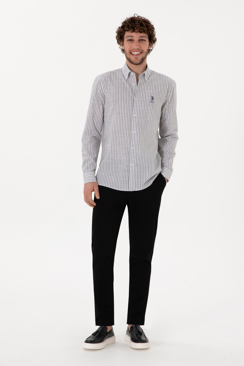 Erkek Siyah Slim Fit Kanvas Pantolon