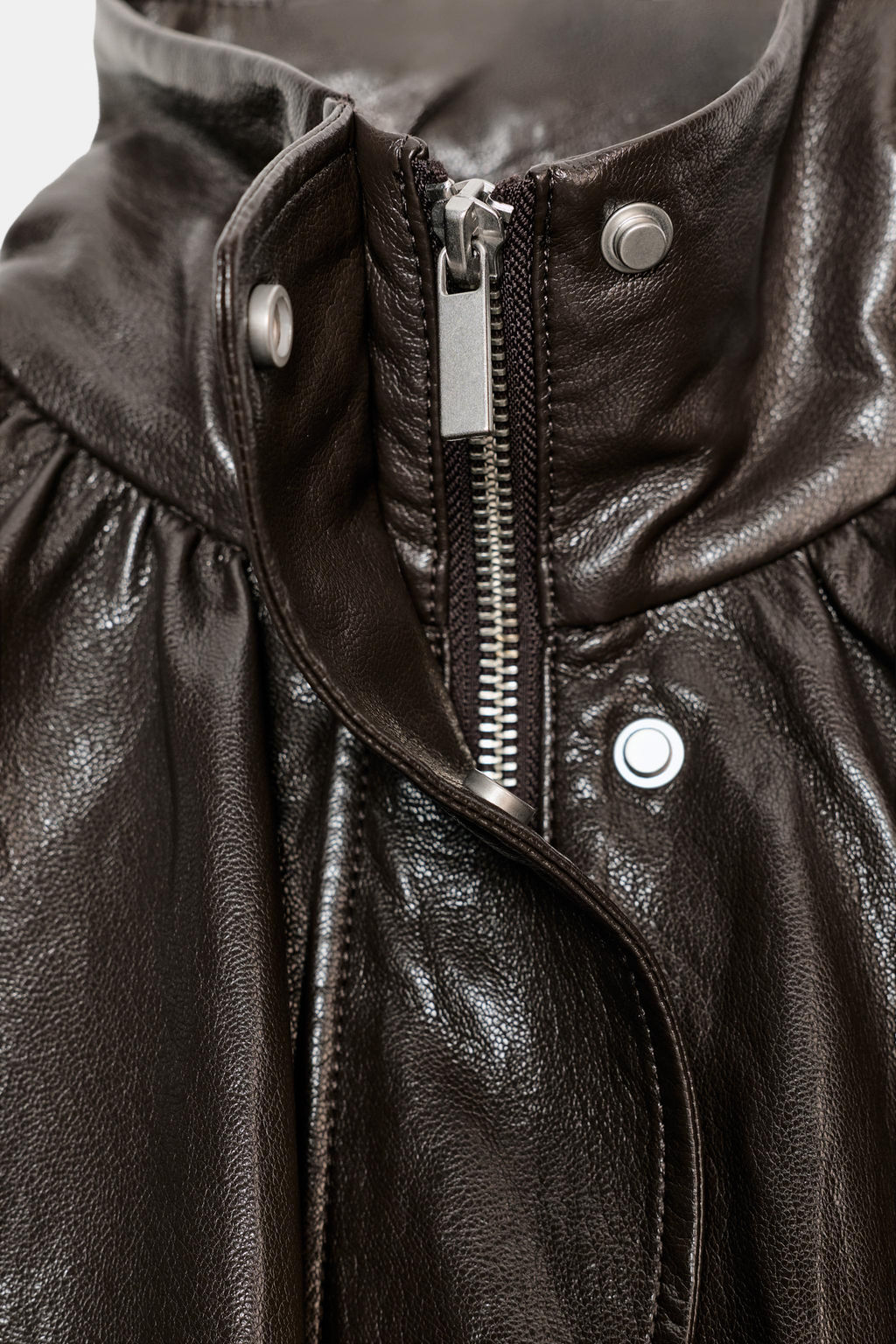 ZW COLLECTION LEATHER EFFECT BOMBER JACKET - Zara фото 26