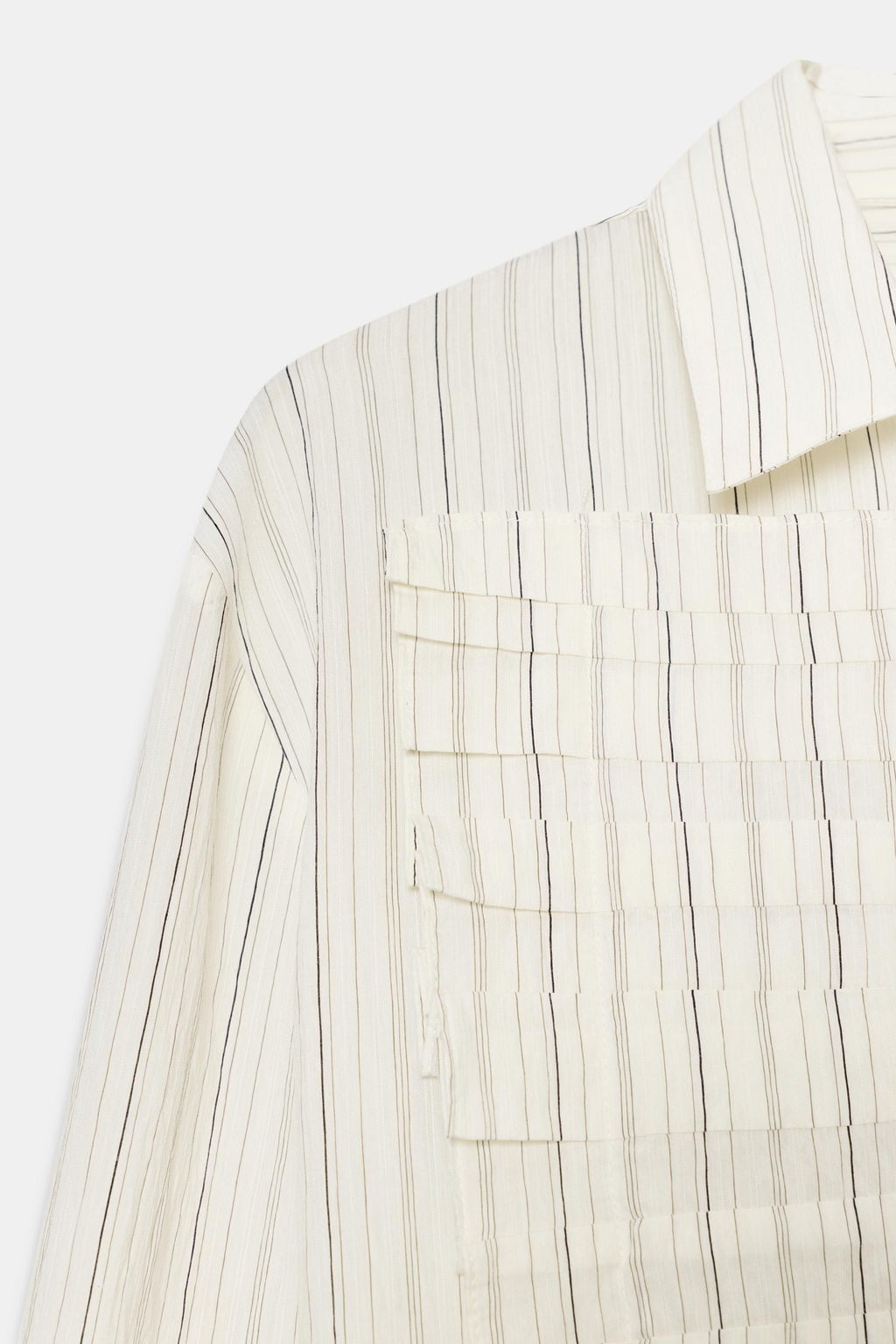 STRIPED PLEATED SHIRT ZW COLLECTION LIMITED EDITION - Zara фото 5