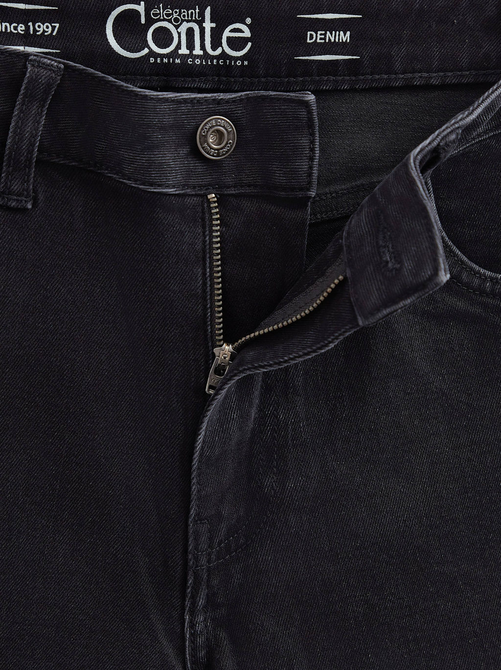 CONTE CON-717 Черные джинсы straight из eco-friendly денима с разрезами по бокам black - Conte elegant фото 9