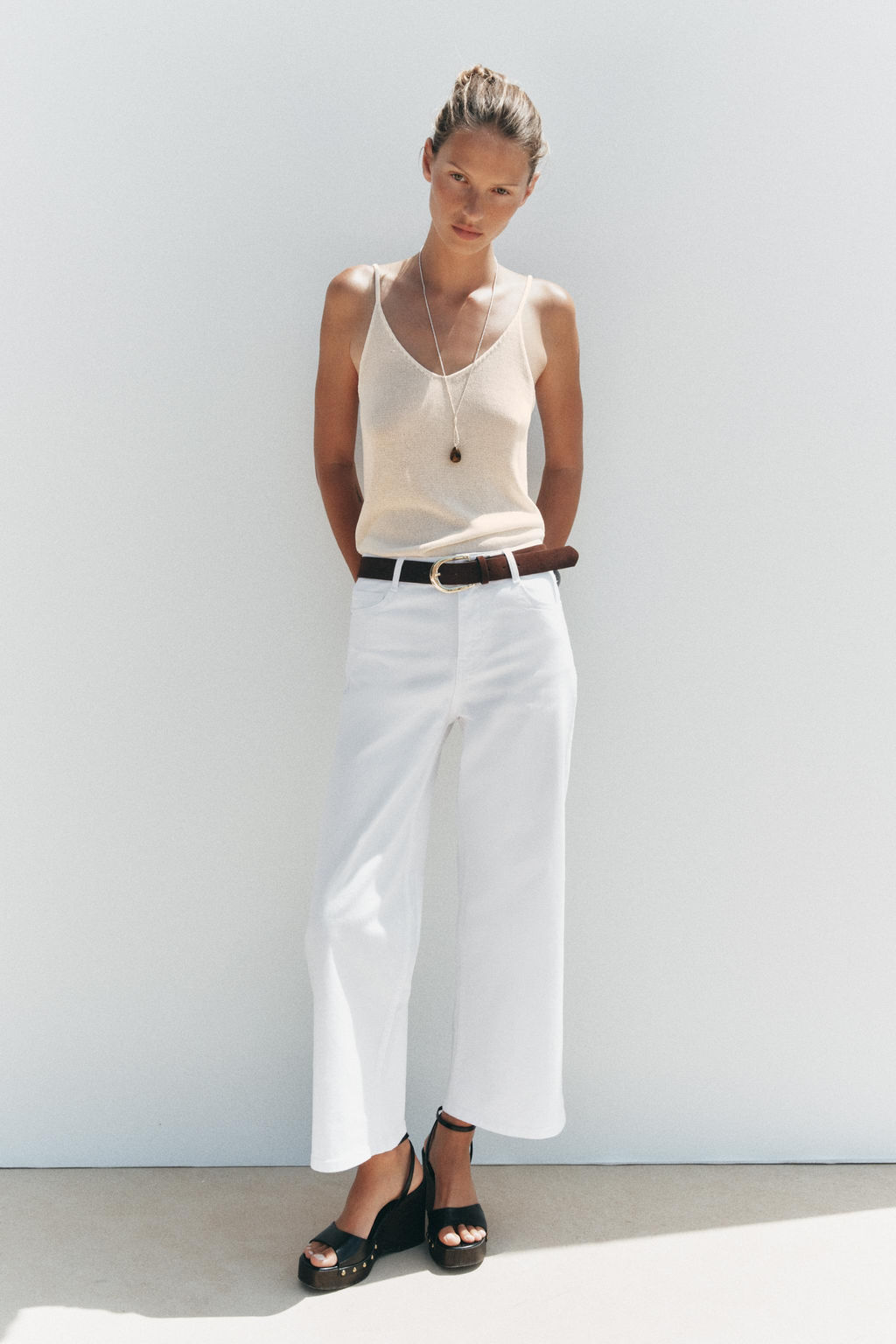 Z.10 HIGH-WAIST BELTED CULOTTES JEANS