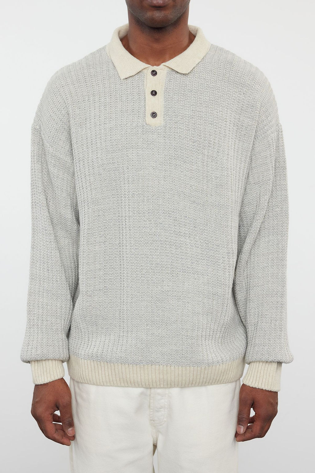 TRENDYOL MAN Lacivert Casual Regular Polo Yaka Dokulu Triko Kazak TMNAW25KZ00007 - Trendyolmilla фото 4