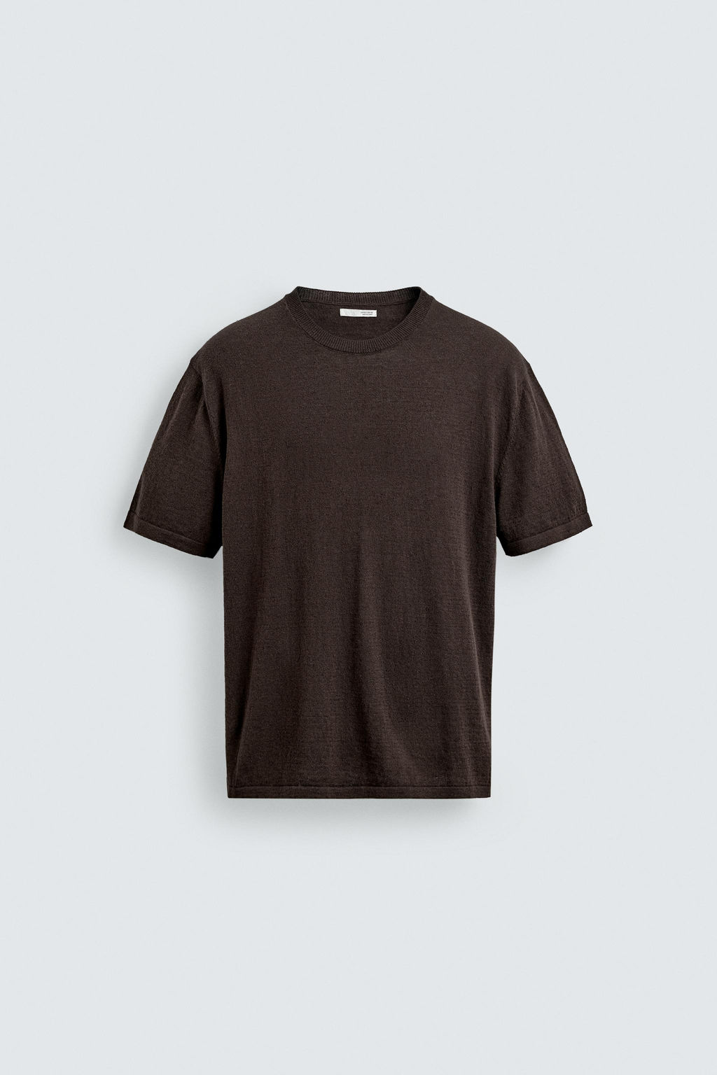 CAMISETA PUNTO  ALGOD?N -  LINO / Marr?n - Zara фото 7