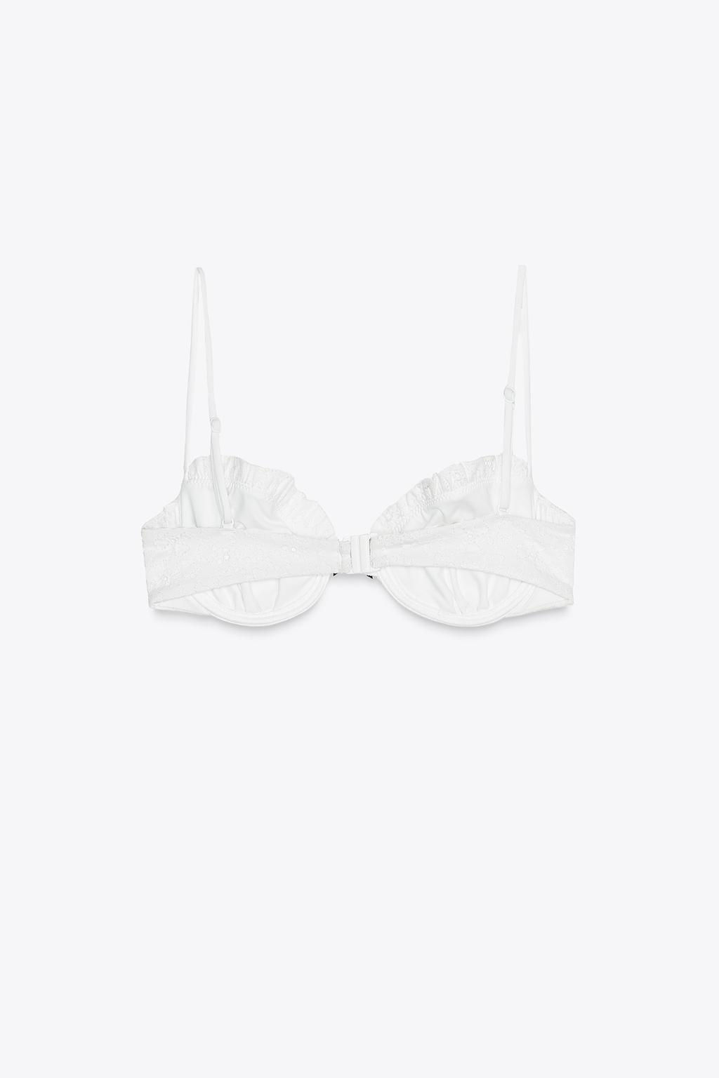 CONTRAST BOW RUFFLE BIKINI TOP - Zara фото 5