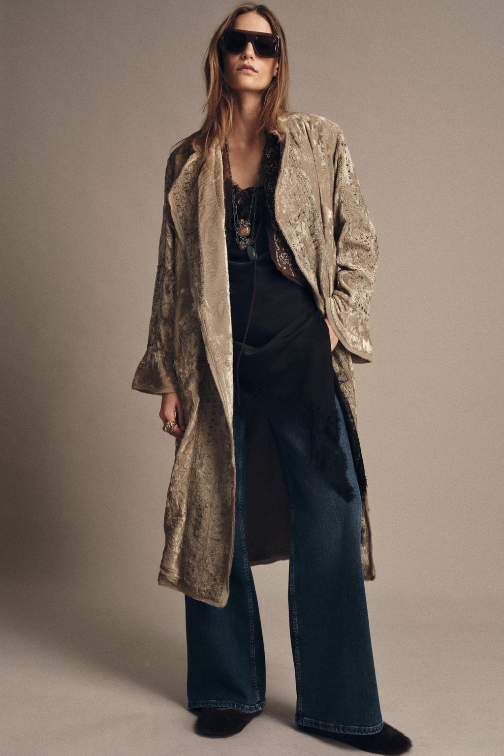 ZW COLLECTION LIMITED EDITION EMBROIDERED VELVET KIMONO
