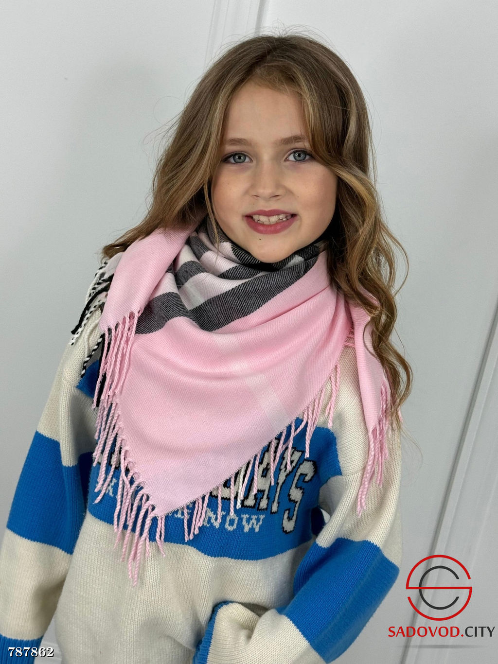 Детский платок теплый в клетку - Bruno фото 10