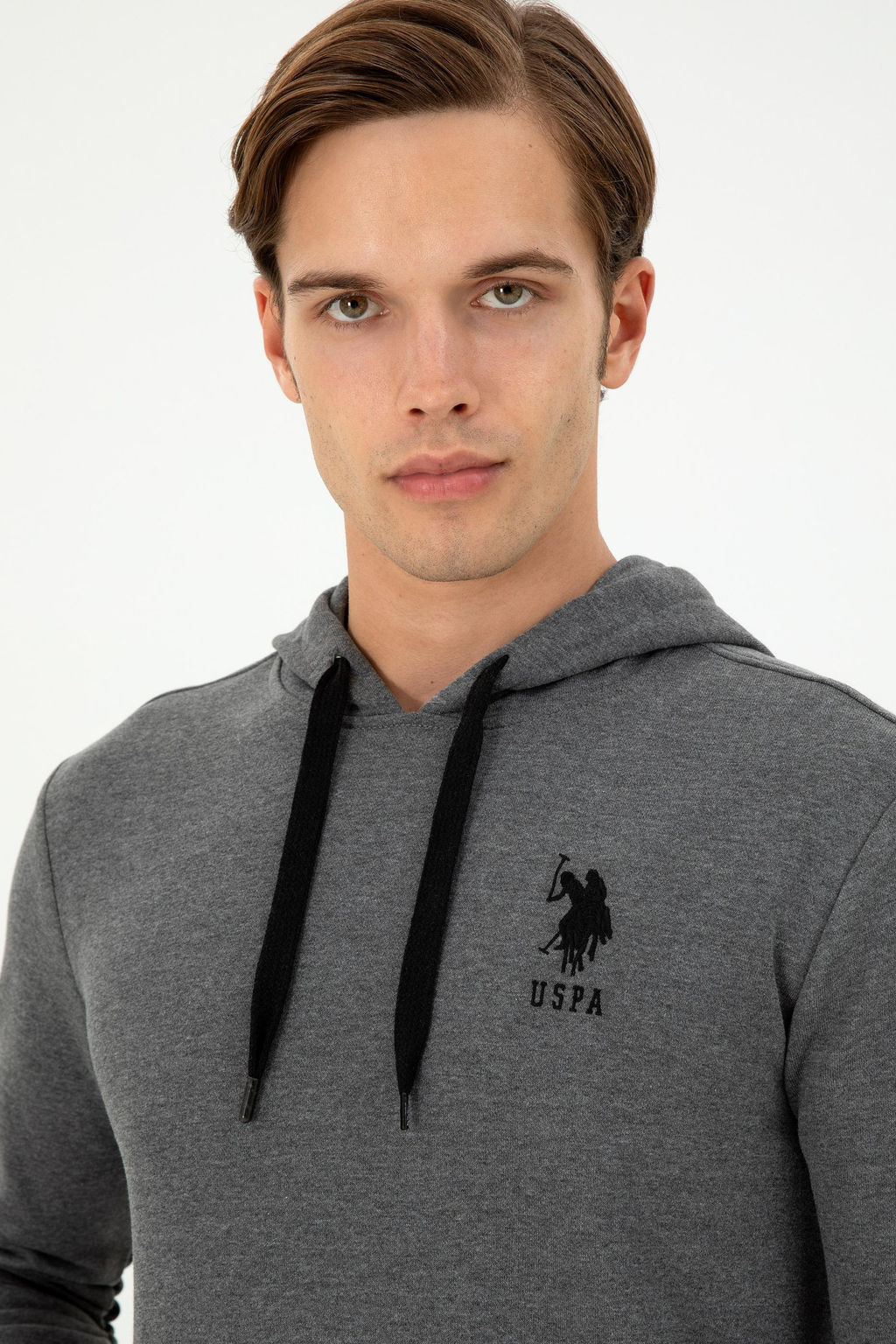 Мужской базовый свитшот антрацитовый меланж - U.s. polo assn фото 2