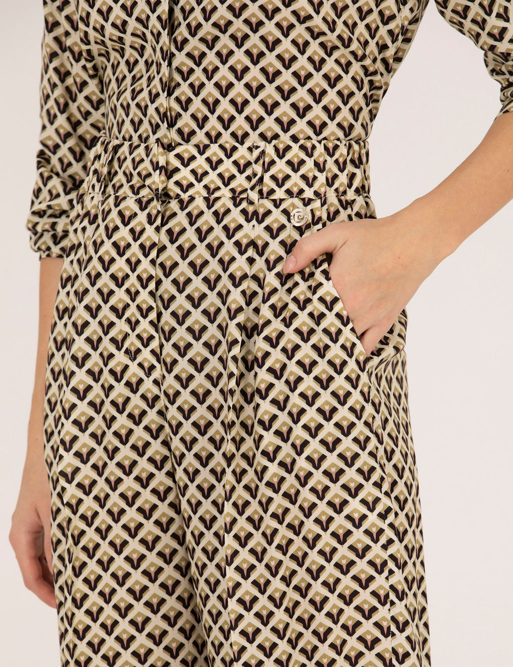 Siyah Y_ksek Bel Loose Fit Pantolon