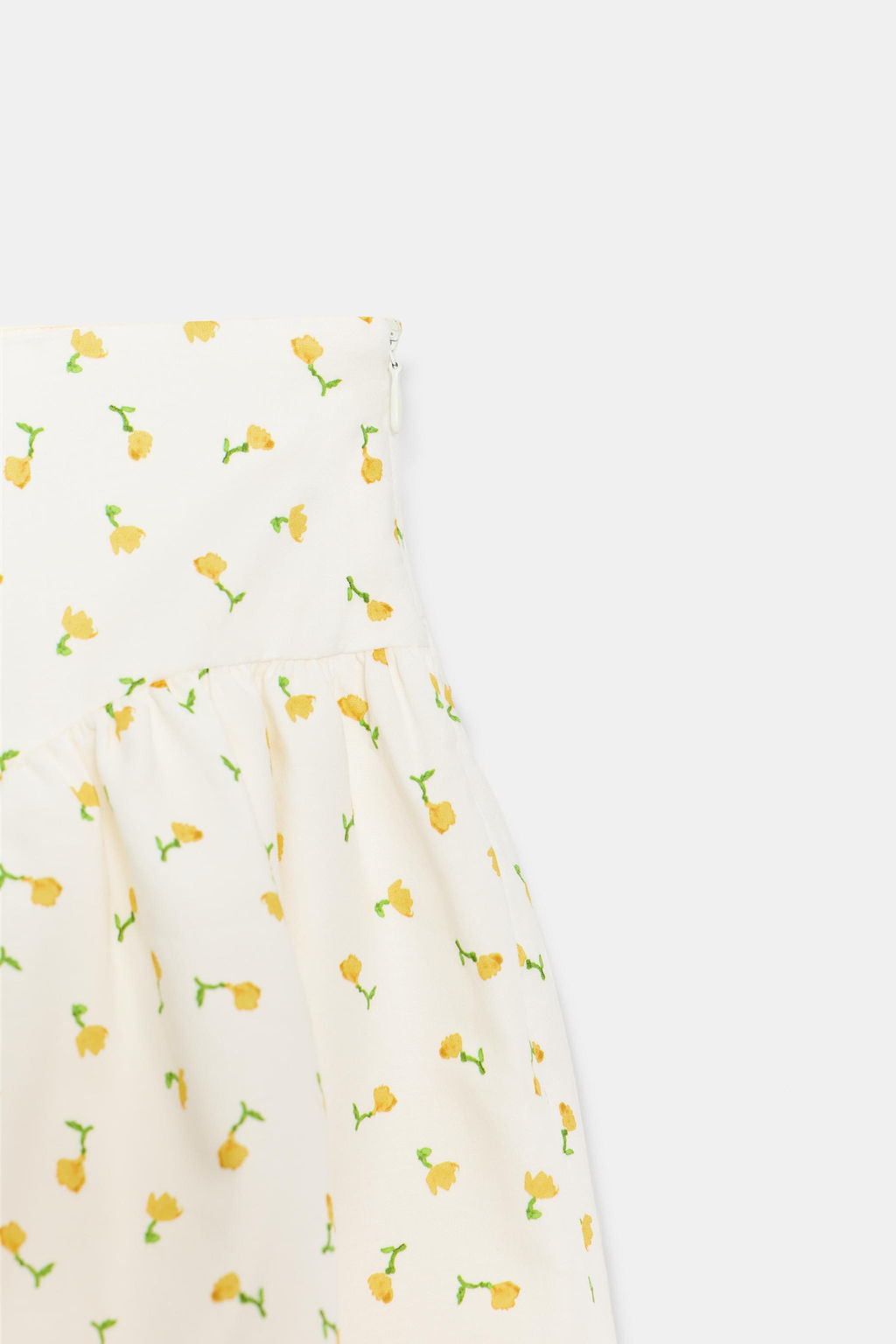FALDA MINI POPELIN FLORES / Crudo/Amarillo - Zara фото 6