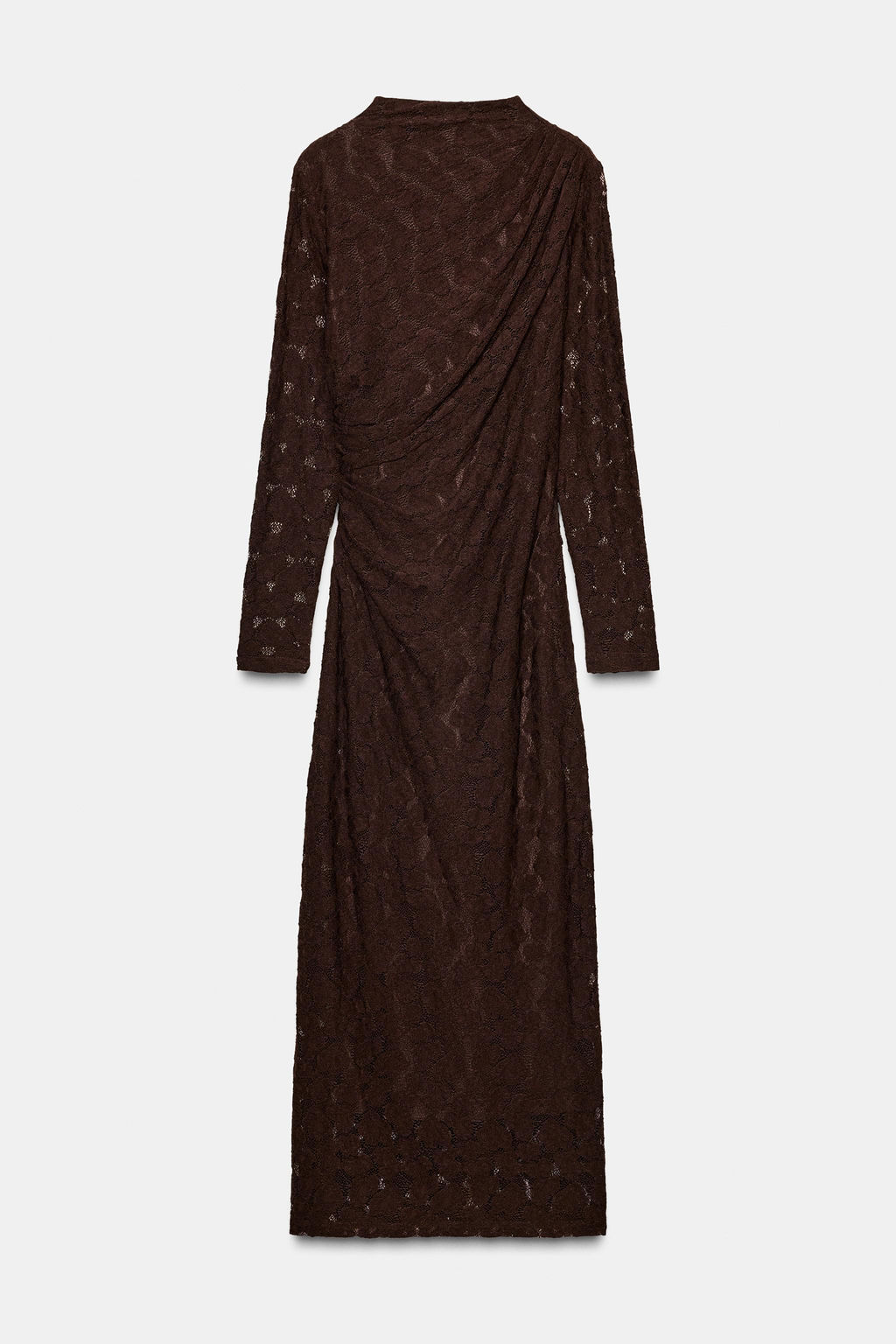 POINTELLE DRAPED MIDI DRESS