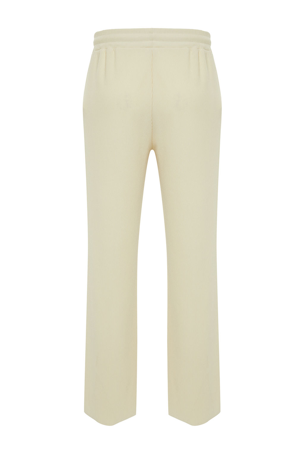 Ekru /Wide Leg Dokulu K?r?smaz Gizli Kordonlu Tek Parca Esofman Alt? TMNSS23EA00013