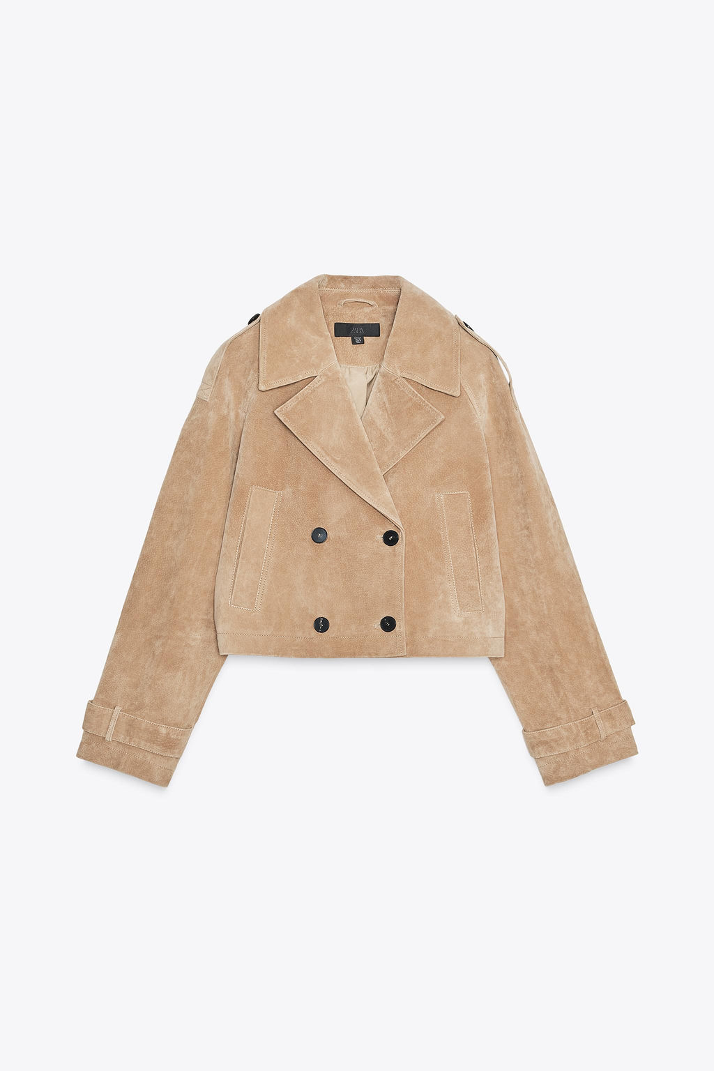 100% LEATHER SHORT TRENCH COAT