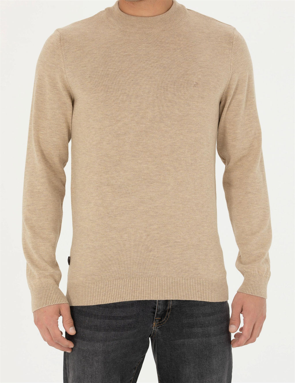 Ta_ Melanj Slim Fit Yar_m Bal_k__ Yaka Basic Triko Kazak - Pierre cardin фото 6