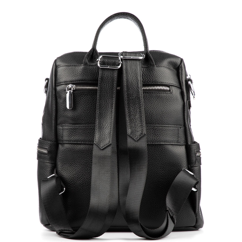 21102 black, женский кожаный рюкзак Barcelo Biagi