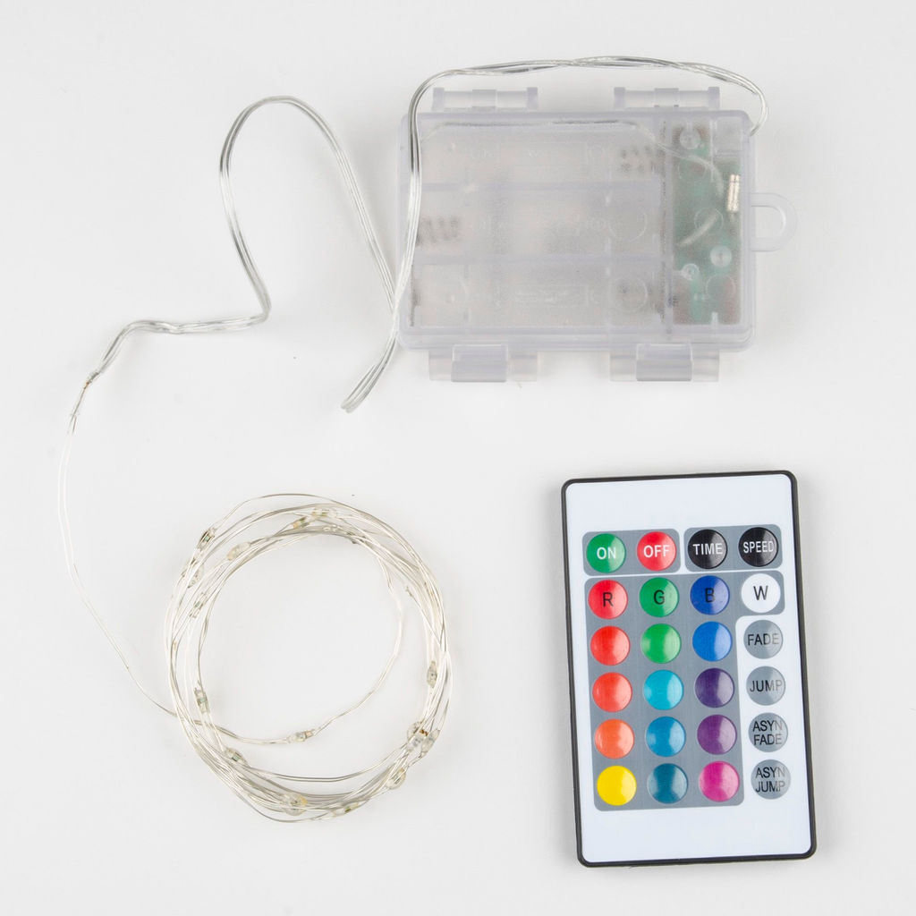 ULD-S0200-020/DTB/3AA/RC RGB IP20 DEW Гирлянда светодиодная Роса на батарейках 3AA (не в/к), 2м. 20 светодиодов. RGB свет. Пульт ДУ (в/к). Провод прозрачный. TM Uniel - Volpe фото 3