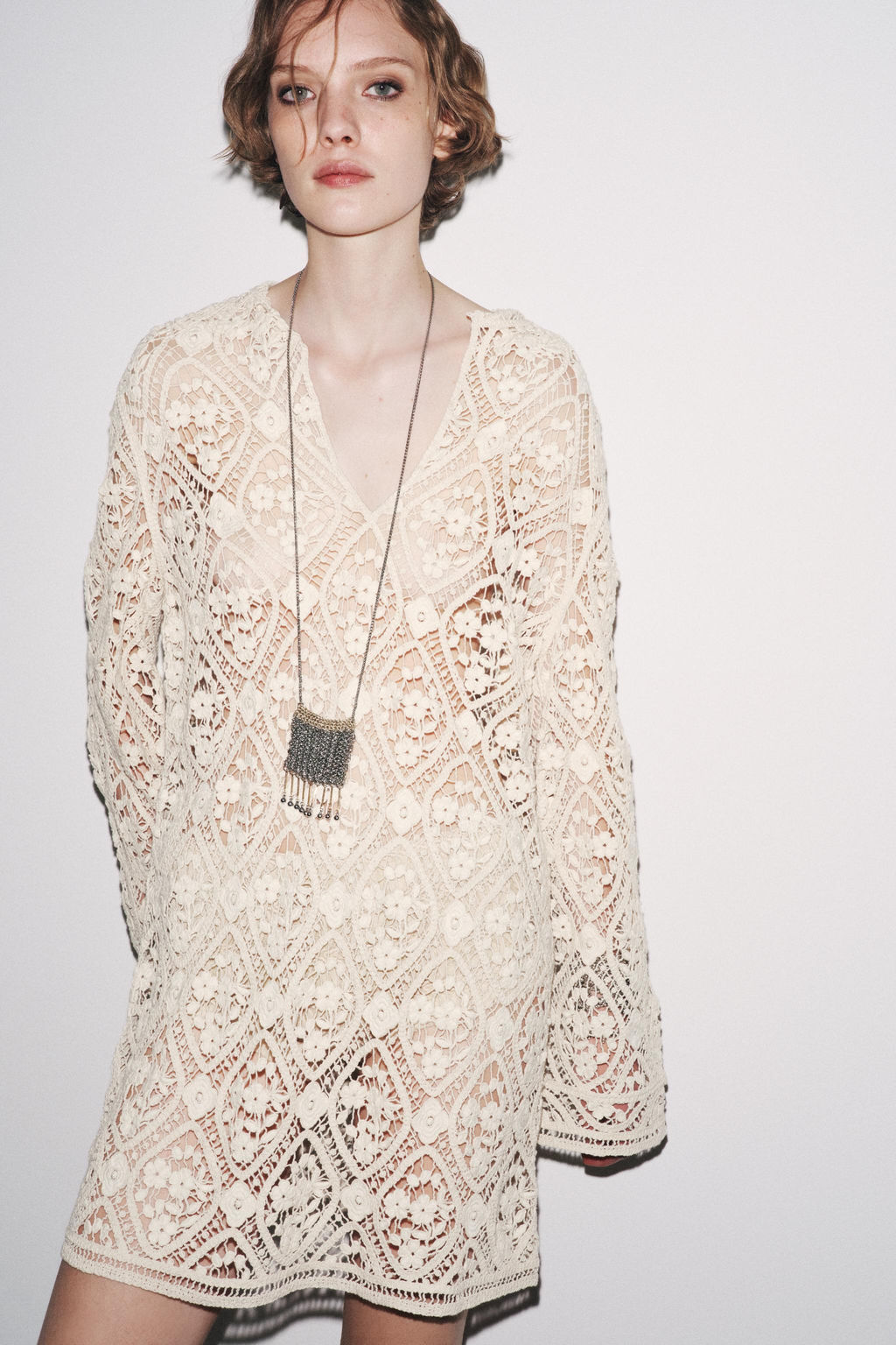 ZW COLLECTION CROCHET MINI DRESS - Zara фото 11