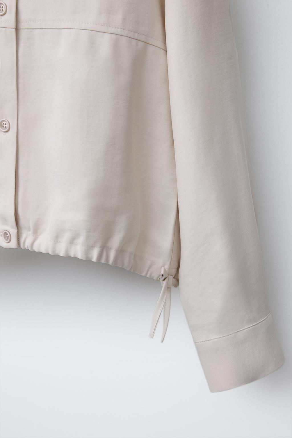 FLOWING TIE-DETAIL SHIRT - Zara фото 5