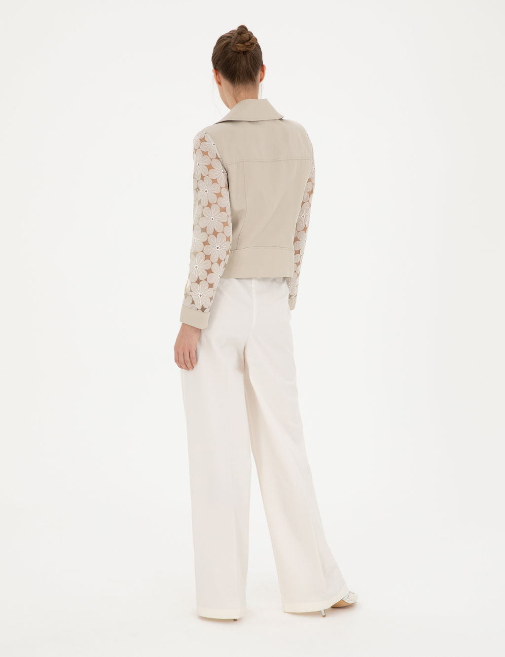 Beyaz Y_ksek Bel Straight Fit Pantolon