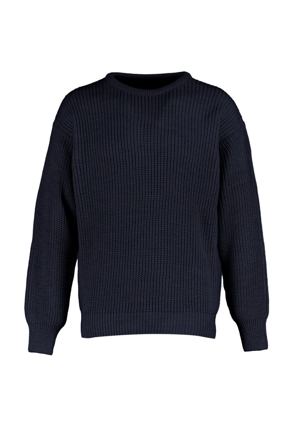 Lacivert Oversize Fit Genis Kal?p Bisiklet Yaka Basic Triko Kazak TMNAW23KZ00189