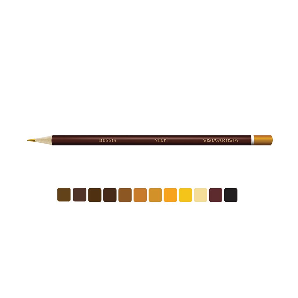 VISTA-ARTISTA Fine VFCPE-12 Набор цветных карандашей Земляные тона заточенный 8 х 12 цв - Lyra фото 5