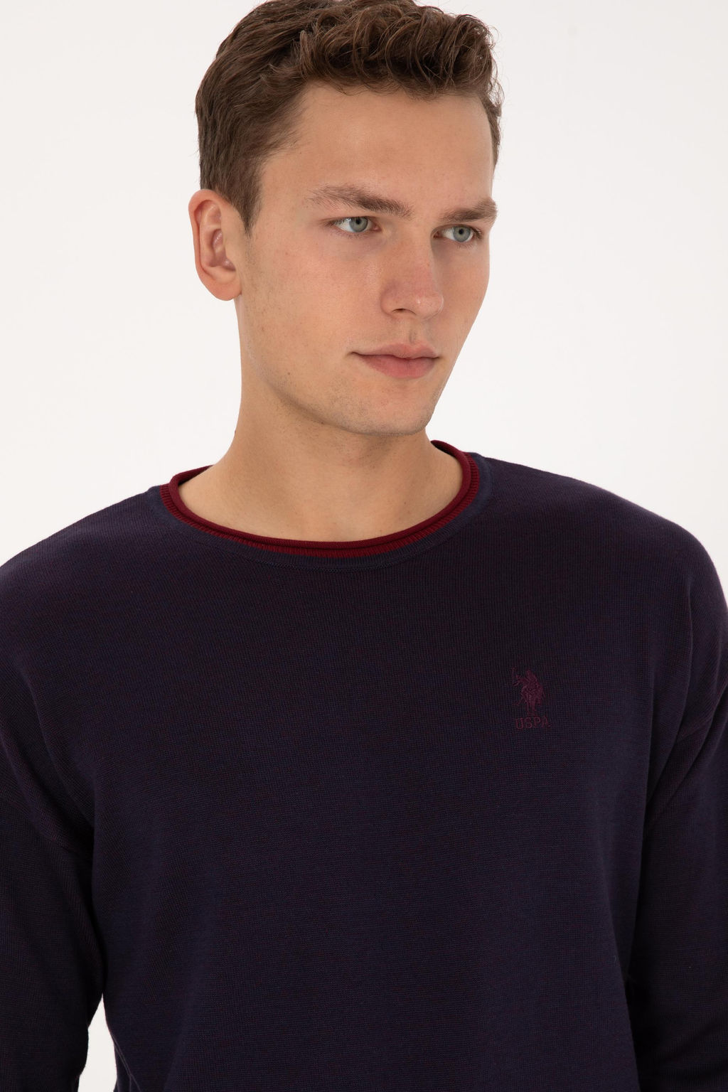 Erkek Comfort Fit Yaka Detayl_ Lacivert Kazak - U.s. polo assn фото 9