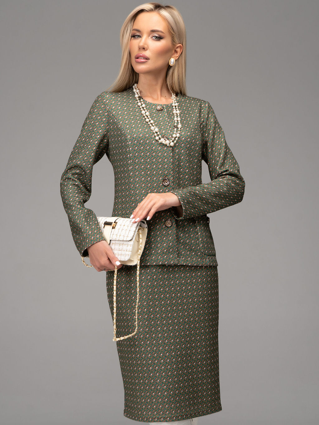 Костюм Шанель (зелёный) - Эльза фото 8