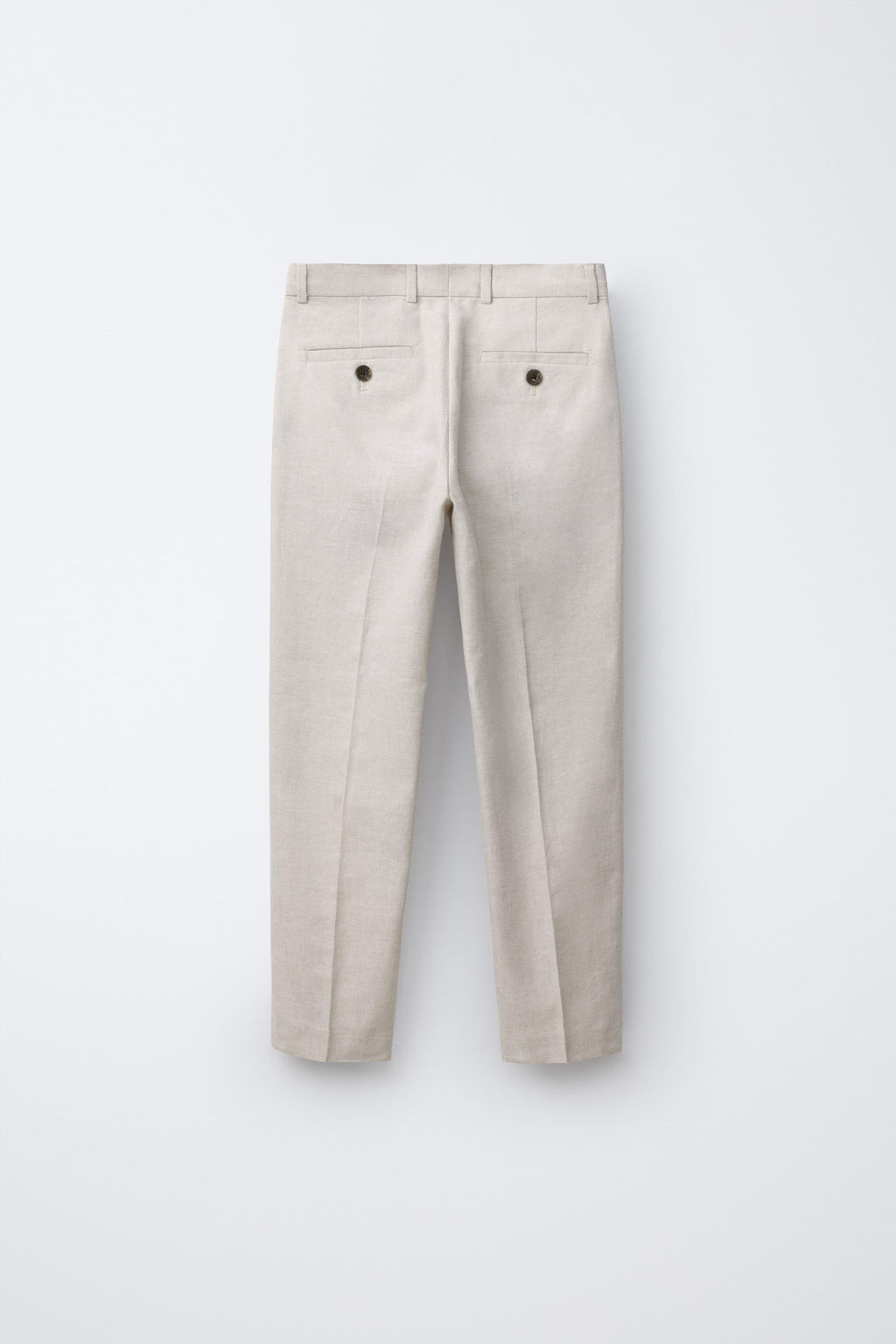 PANTAL?N TRAJE CON ALGOD?N Y LINO / Crudo - Zara фото 2