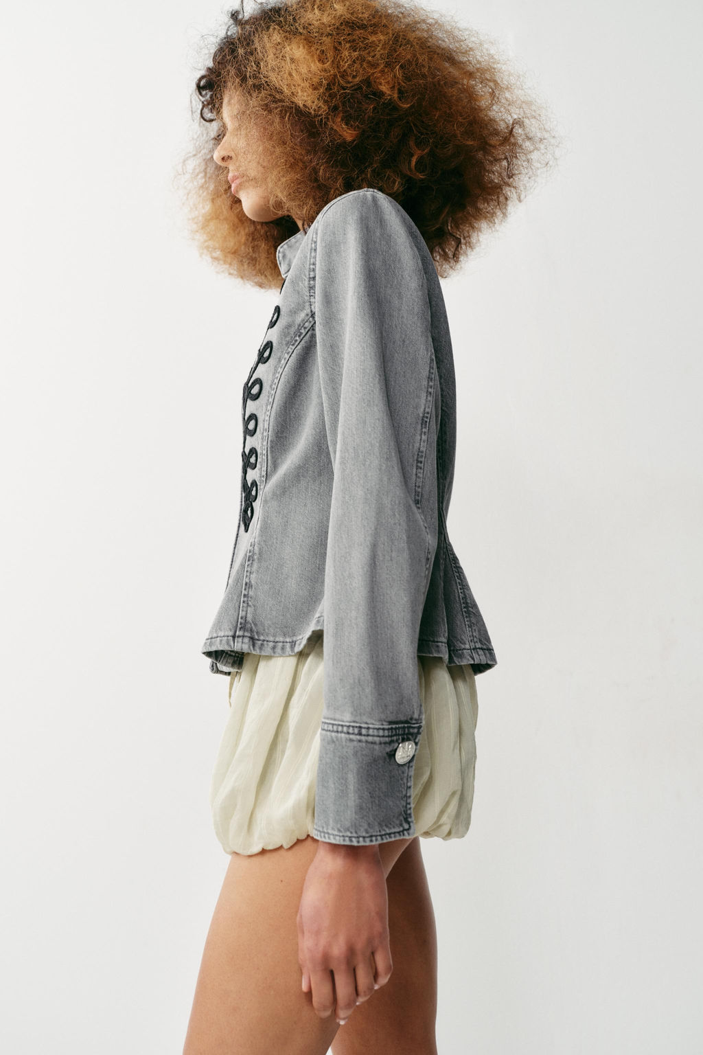CHAQUETA Z1975 PEPLUM ALAMARES / Gris vigor? - Zara фото 7